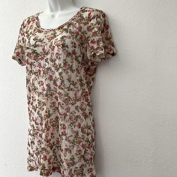 BKE FLORAL ROSE Y2K SHEER TOP - Picture 3 of 9